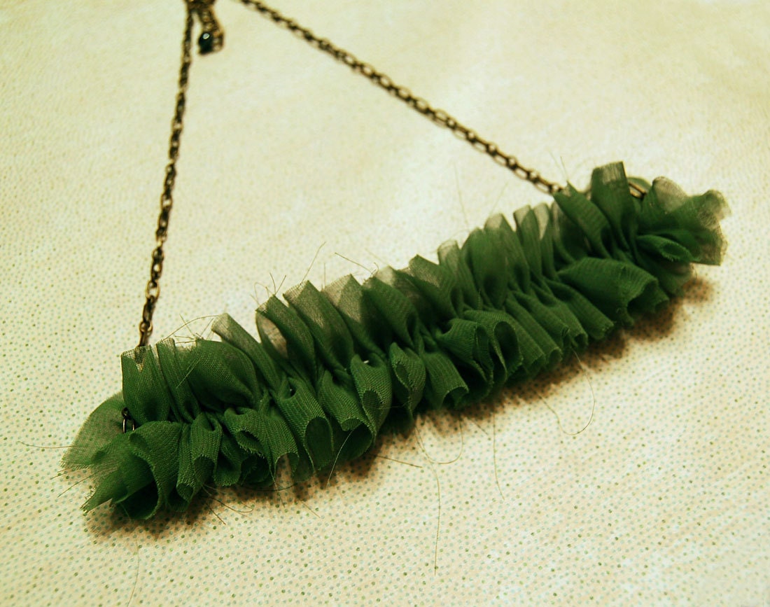 Chiffon Ruffle Necklace - Vintage Fabrics