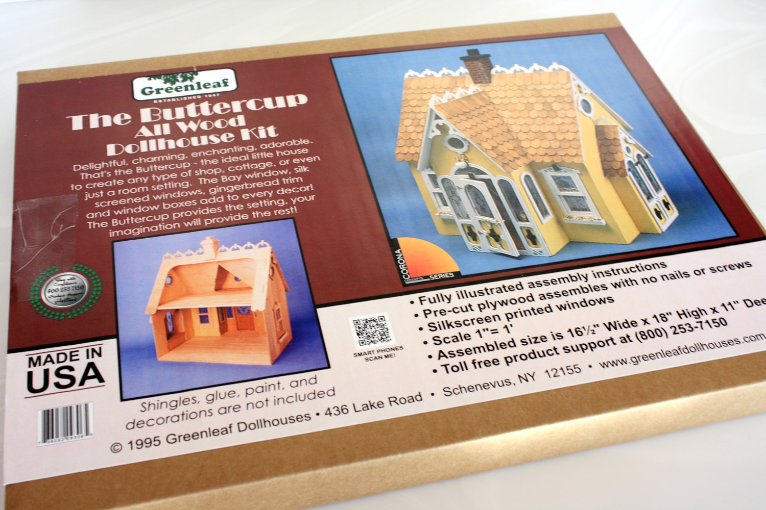 Wooden Dollhouse Kit, "Buttercup" by Greenleaf Company