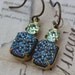 Green Peridot Vintage Jewel Earrings - Swarovski Crystals & Vintage Glass Bridesmaids Bridal - Handmade by Inspired by Elizabeth