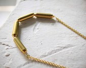 Dixi - simple geometric vintage brass beads necklace