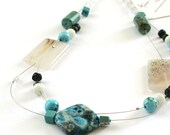 OOAK Brazilian Turquoise and Agate Necklace - Brazilian Blues