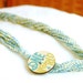 100% Cotton Crochet Necklace with One World Wooden Button Closure