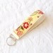 Yellow Marigold Paisley Cotton Fabric Key Fob Key Chain