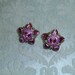 CLEARANCE - Limited Edition Set of Two Pink HEART Acrylic Rhinestone Buttons or Flower Centers