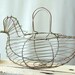 Egg Basket Wire Chicken Vintage