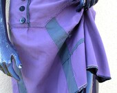 Purple Asymmetrical Upcycled Skirt in Lilac and Elephant