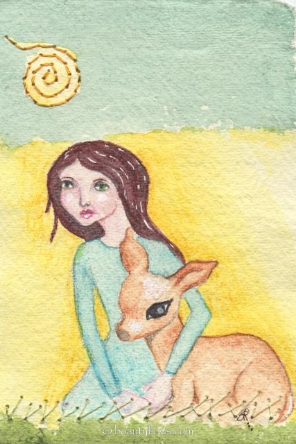Deer Maiden Greeting Card