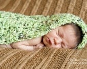 crochet baby blanket - mini chunky multi green newborn photography prop