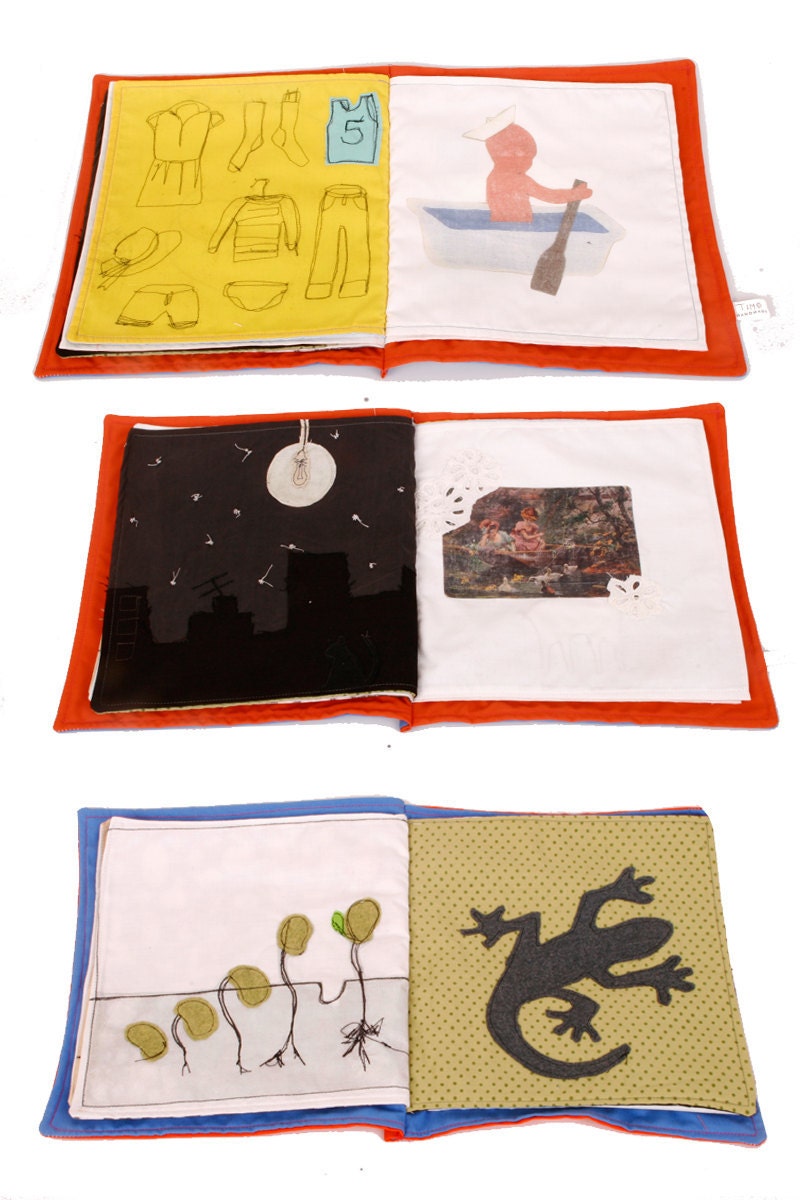 Children Fabric book - handmade colorful Original illustrated soft cloth senses book free shipping