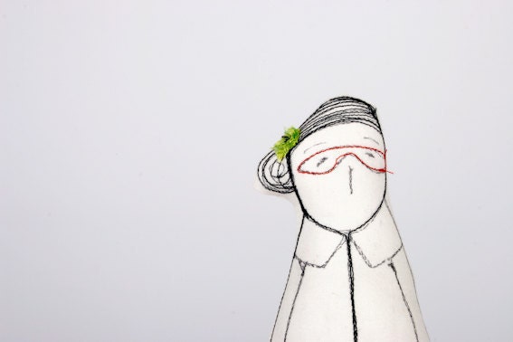 Mother, aunt, friend or grandmother you probably know this Black & white woman- Handmade cloth doll