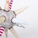 cloth ball - funky light gray ball or Star all handmade in Beige ,Bright Blue,maroon striped Floral & polka dots