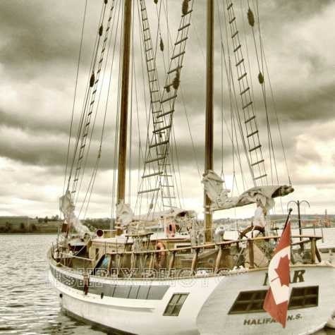 SAILBOAT on a CLOUDY DAY  4x6