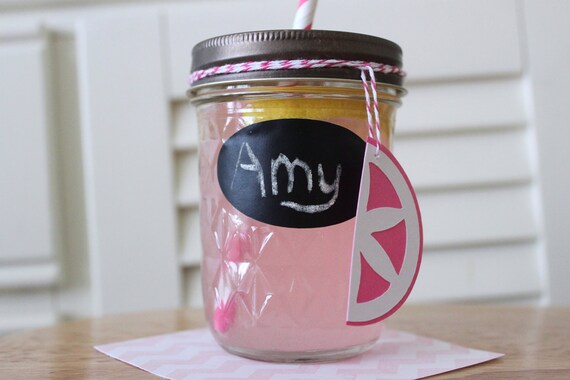 15 Mason Jar Cups Tumblers Drink Glasses Jars Chalkboard Labels Daisy Stamp Lids Kids Birthday Party Wedding Baby Bridal Shower Favors 8 oz Il_570xn