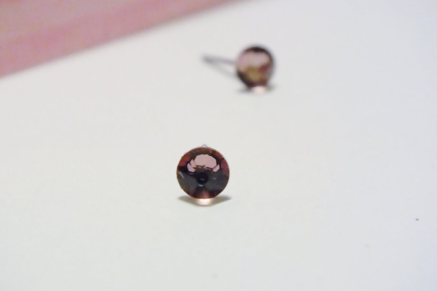 Antique Pink 4.8mm Swarovski Crystal Surgical Steel Stud Earrings