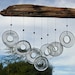 driftwood with clear recycled glass rings windchime mobile