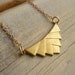 Geometric Pyramid Necklace ... Vintage Brass Geometric Shape with Gold Chain