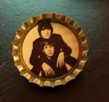John Lennon and Paul McCartney Bottle Cap Pin - Beatles
