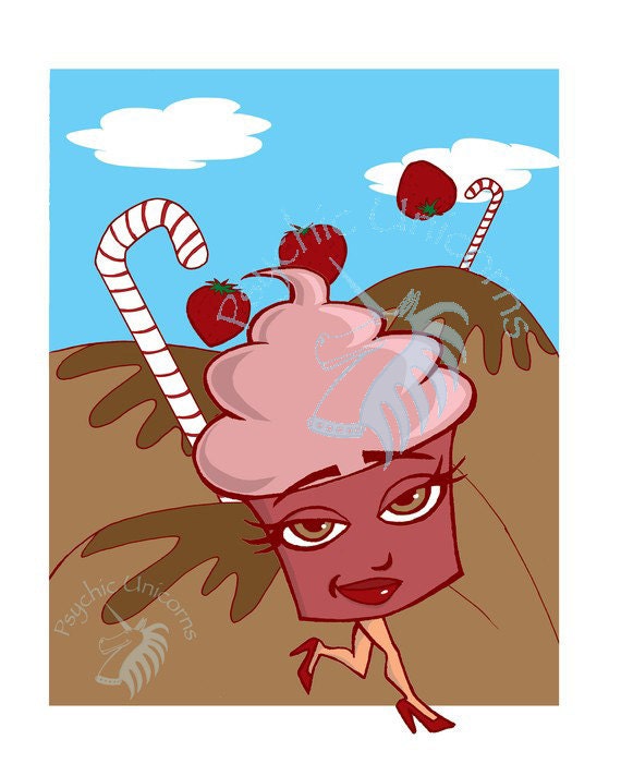 The Adventures of Ms. Strawberry Cupcake, giclee print