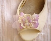 Lilac Flower Wedding Shoe Clips For Bridal Shoes - Lilac Bride