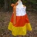 Girls pillowcase dress 3 tiered candy corn, perfect for fall & Halloween by Baby Harrill