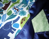 2d Zoo Pool Minky Binky with satin ruffle - customize size and colors