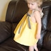 RESERVED Baby Girl Dress  in Yellow Cotton/Gray Linen  12 mo 2T 3T