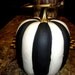 ON SALE Stripe Black White Pumpkin Decor Fall Thanksgiving Halloween