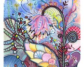 Be Gentle On Yourself - an Archival Art Print about self care, self love and nurturing yourself