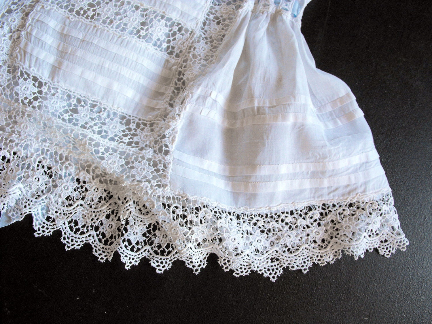 RESERVED FOR NAOMI Victorian Dress Girl of 2 to 4 Vintage French with Lots of Lace and Tucks