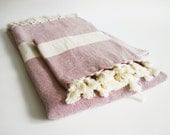 Bathstyle Turkish BATH Towel Peshtemal and Peshkir Set - SOFT - Claret Red