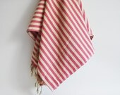 Bathstyle Turkish BATH Towel Peshtemal - Pink (Natural knit)