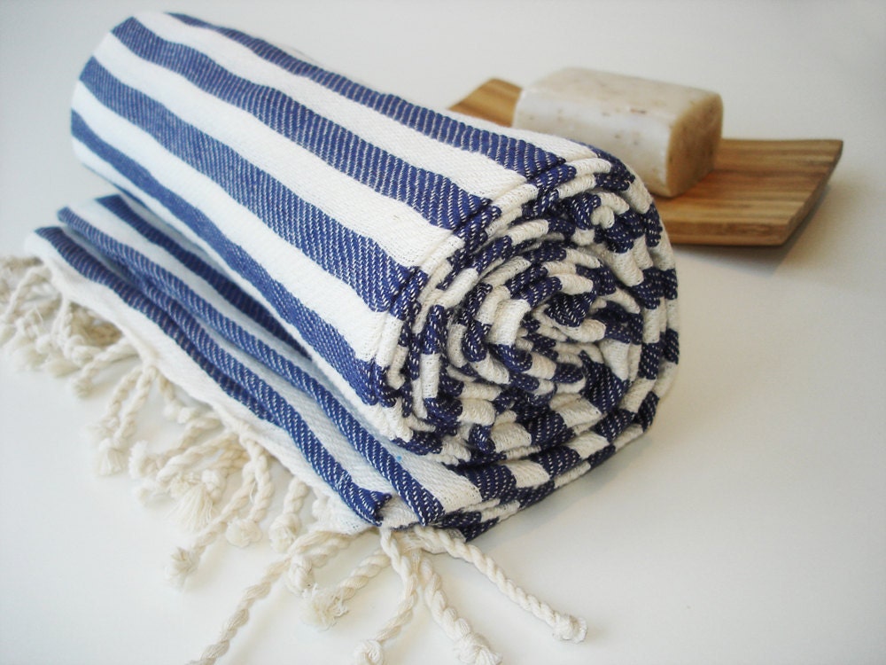 Turkish BATH Towel Peshtemal - Navy blue