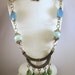 Wiccan Amazonite Pewter Pentacle Pentagram Necklace