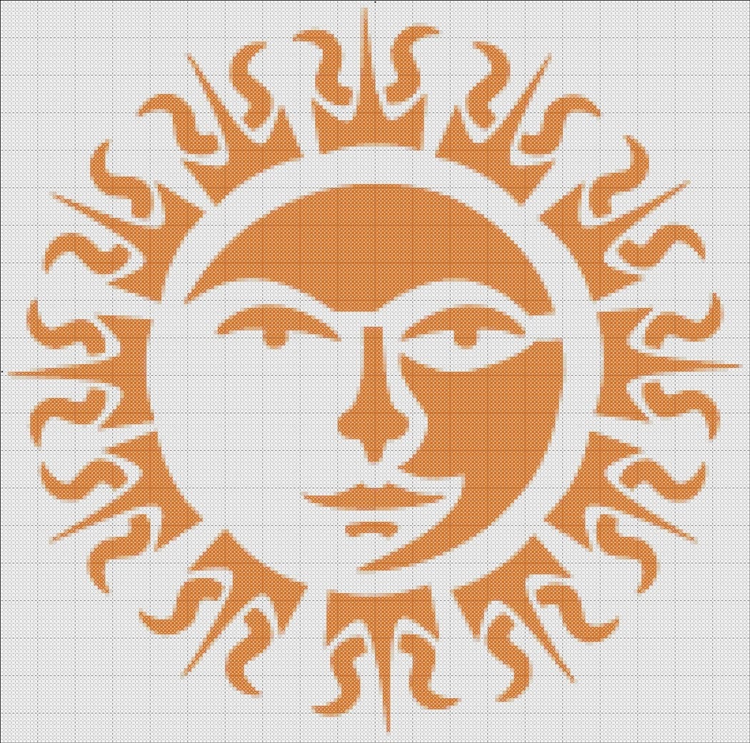 Cross Stitch Pattern Handmade Sun PDF Hand embroidery Needle Craft