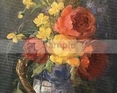 Handmade Cross Stitch Pattern Vintage Flower Vase PDF Hand Embroidery Needlecraft