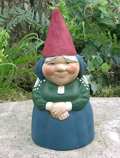 SUPER SALE -  Mrs Gnome 9" Tall Garden Gnome Blue Item R51P
