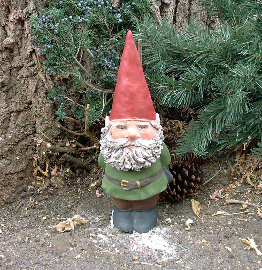Willard w/HandSculpted Beard (Green) 14" Tall Gnome