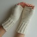 Hedwig owl fingerless mittens / gloves in white made of wool alpaca acrylic yarn blend
