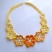 Crochet Flowers Choker in Yellow, Orange and Gold, One of a Kind, Handmade