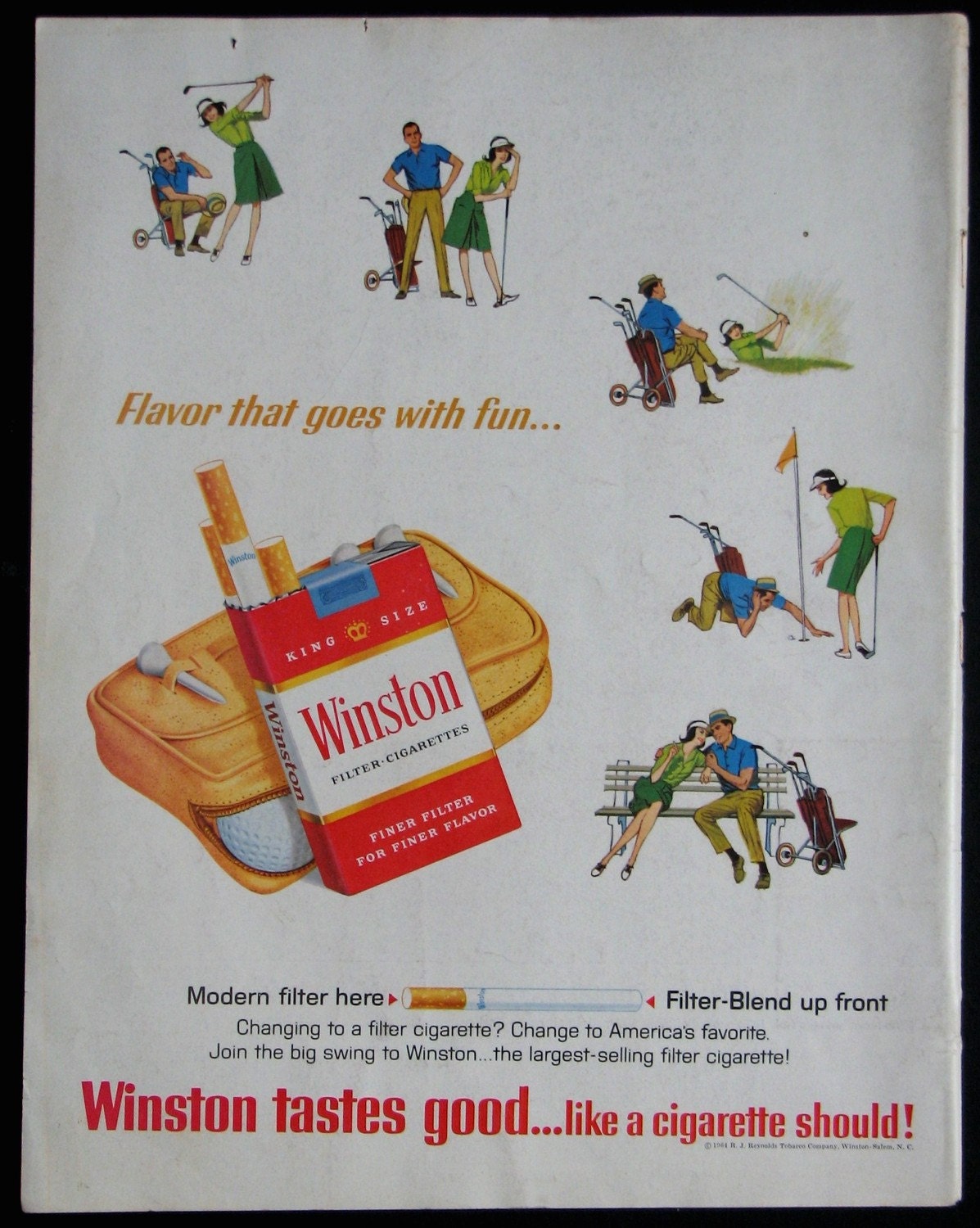 Items Similar To A Vintage Winston Cigarette Magazine Ad On Etsy