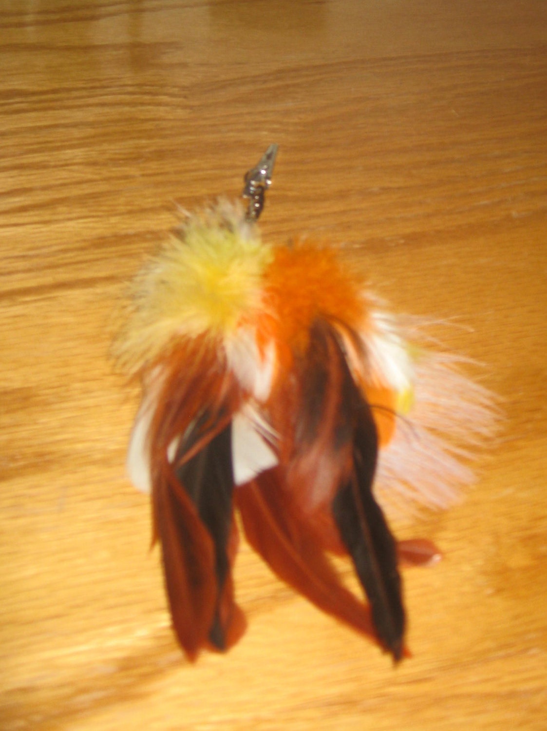 Sunrise love feather hair extension hand made Hair clip Hippie Boho