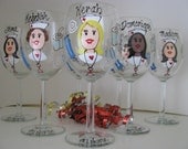 FOUR  Nurse Wine Glass Personalized Hand Painted  Glasses Doctor PA
