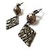 Black Nickel and Amethyst Czech Glass Dangle Earrings