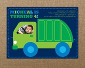Garbage and Recycle Truck Birthday DIY Printable Invitation Il_170x135