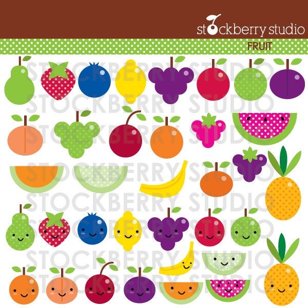 Fruit Personal and Commercial Use Clipart Set - Instant Download Il_570xn