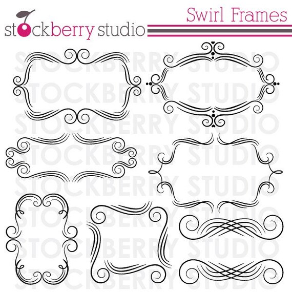 Swirl Decorative Frames Clipart Il_570xn