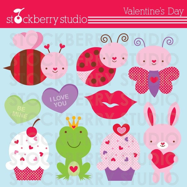 Valentine's Day Personal and Commerical Use Clipart Set - Instant Download Il_570xn