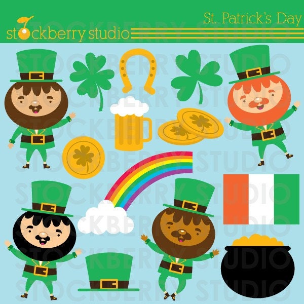 St Patrick's Day Clipart Personal and Commerical Use Clipart Set - Instant Download Il_570xn