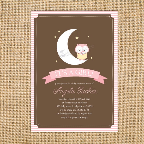 Mom and Baby Owl Printable Invitation Il_570xn