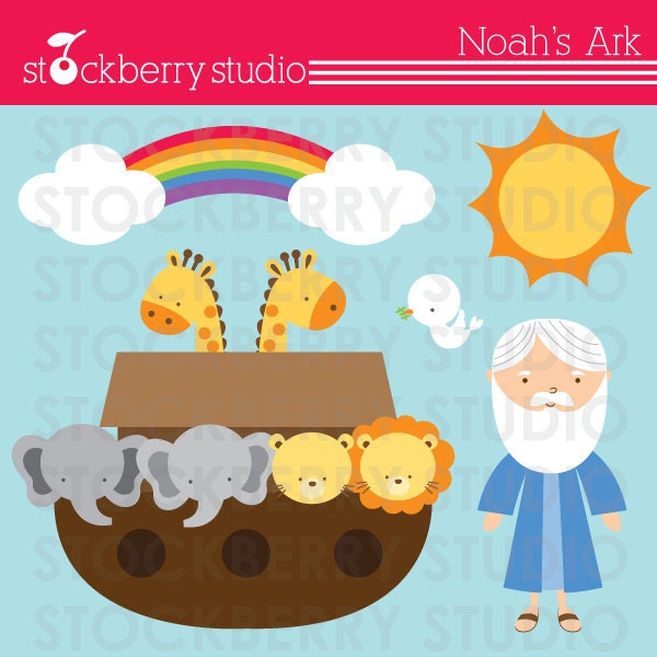 Noah's Ark Personal and Commerical Use Clipart Set - Instant Download Il_570xn